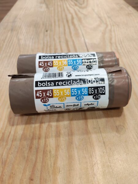 Bosses d'escombreries plàstic reciclat Marró 45x45 15l.